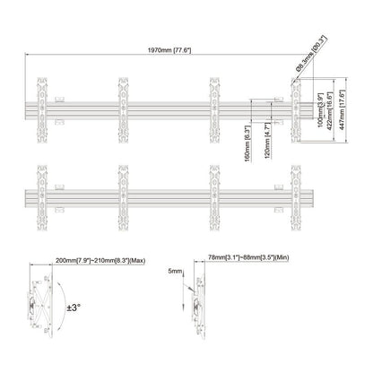 Multibrackets M Wallmount Pro MBW2Ux2 Push In Pop Out Black