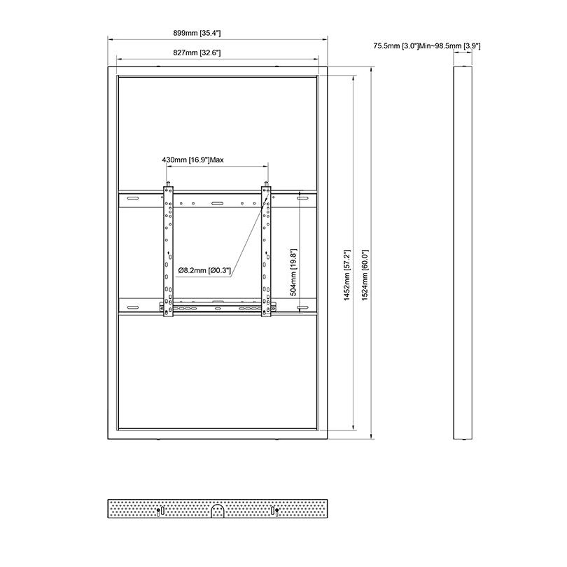 Multibrackets M Pro Series - Enclosure 65" Wall Medium Black