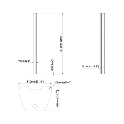 Multibrackets Pro Series - Large Floorplate + column 150cm