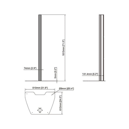 Multibrackets Pro Series - Large Floorplate + column 180cm