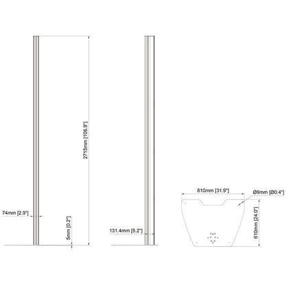 Multibrackets Pro Series - Large Floorplate + column 270cm