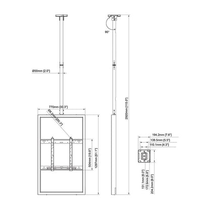 Multibrackets M Pro Series Enclosure 55" Ceiling Medium Black