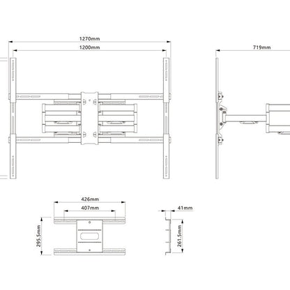 Multibrackets M Universal Flexarm Pro 125kg Super Duty Plus 1200x900