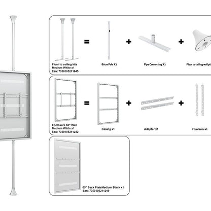 Multibrackets M Pro Series Enclosure 65" Floor to Ceiling Medium White