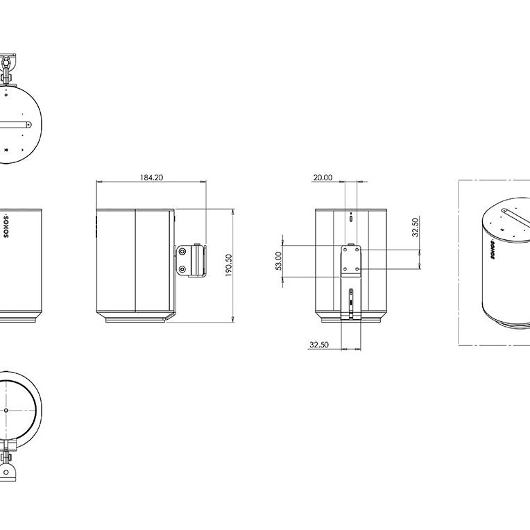 Multibrackets M Sonos Wall Mount for ERA100 - White