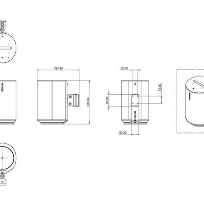 Multibrackets M Sonos Wall Mount for ERA100 - White