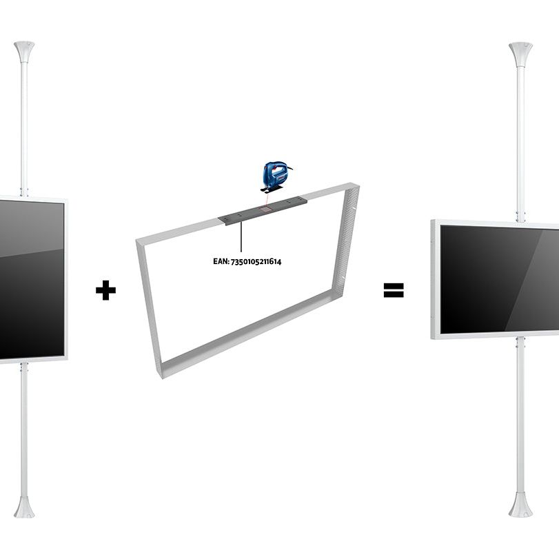 Multibrackets M Pro Series Enclosure 65" Floor to Ceiling Medium White