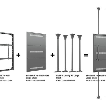 Multibrackets M Pro Series Enclosure - Floor to Ceiling Kit Large Black