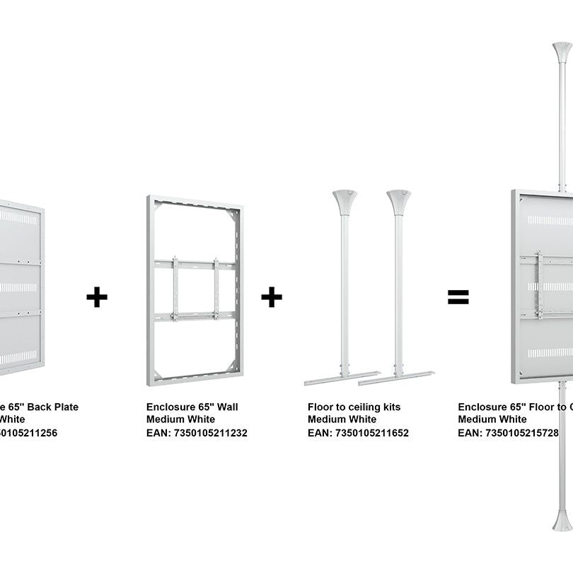 Multibrackets M Pro Series Enclosure 65" Floor to Ceiling Medium White