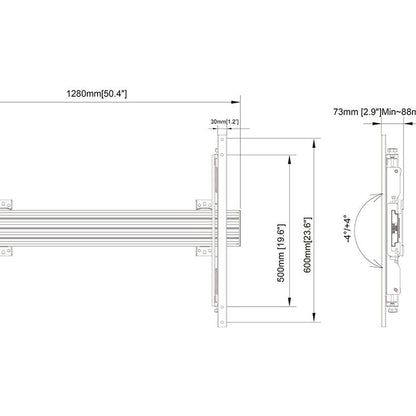 Multibrackets M Wallmount Pro MBW1U 1000 Micro Adjustable
