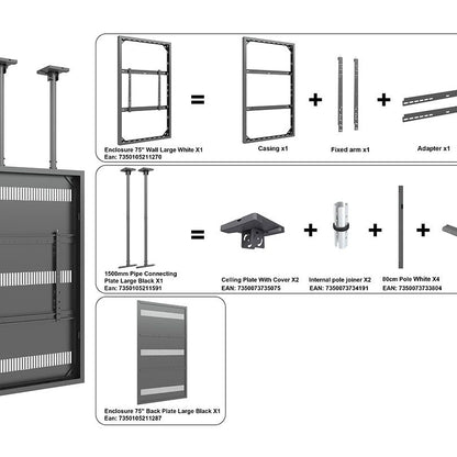 Multibrackets M Pro Series Enclosure 75" Ceiling Large Black