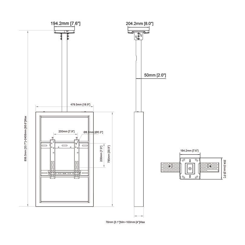 Multibrackets M Pro Series - Enclosure 32" Ceiling Small White