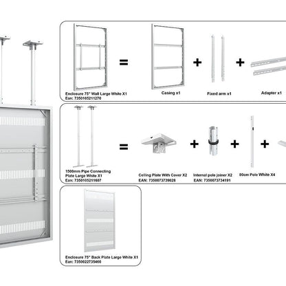 Multibrackets M Pro Series Enclosure 75" Ceiling Large White