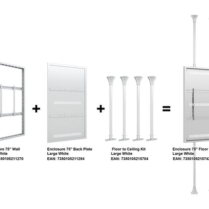 Multibrackets M Pro Series Enclosure 75" Floor to Ceiling Medium White